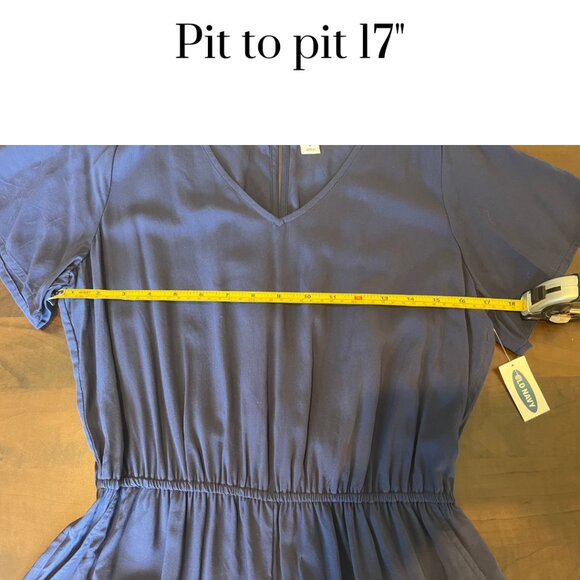 NWT Old Navy jumpsuit. peek a boo back, shorts, summer, navy blue, size medium - Picture 4 of 10